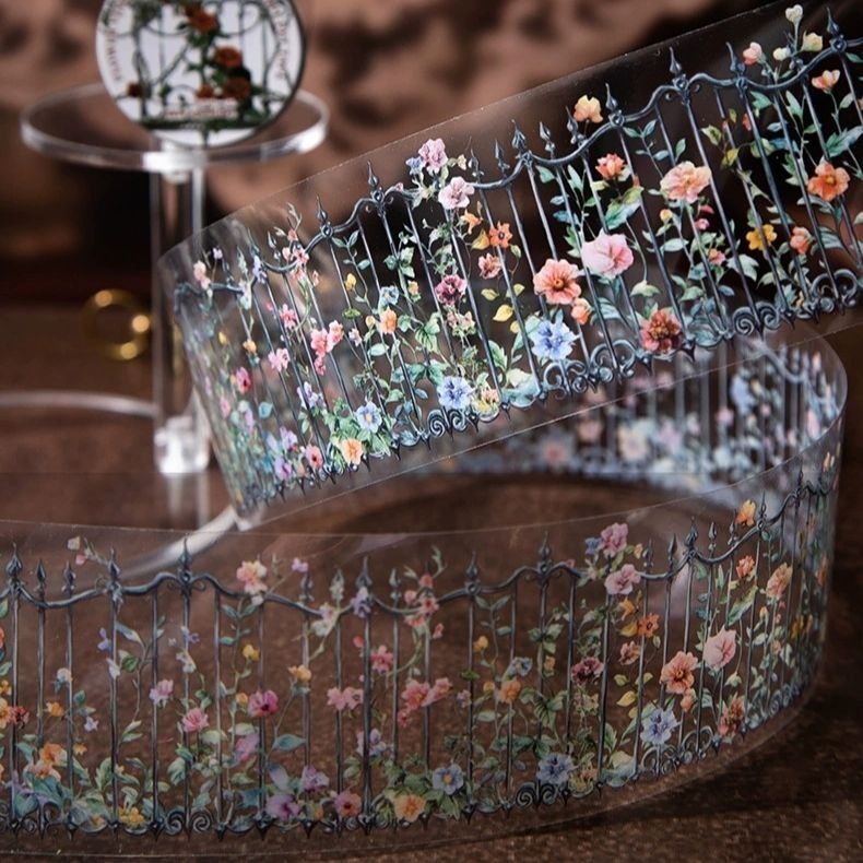 ПЭТ скотч декоративный Flower Vine Spread &laquo;Кованая ограда с цветами&raquo; (отрез 35см) ДС-00741 фото