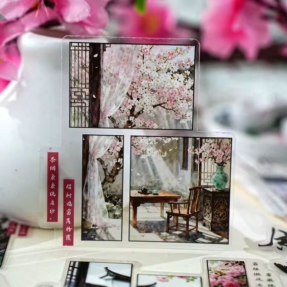 Набор прозрачных наклеек Oriental Window: Весеннее Цветение, 15 шт НА-00255 фото