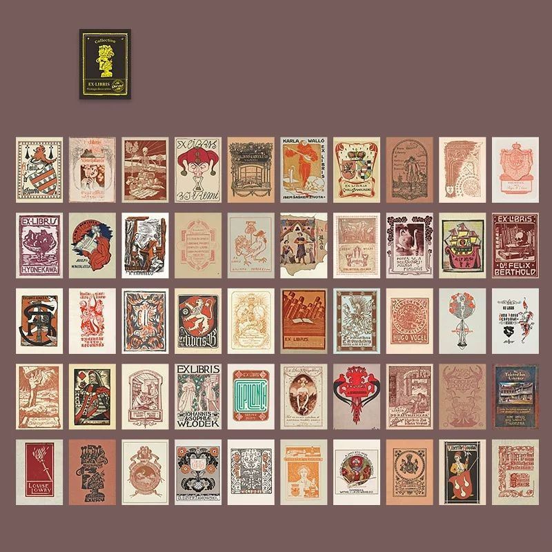 Набор бумаги Ex-Libris Красная Эстетика абстракция 50 шт — Myjam