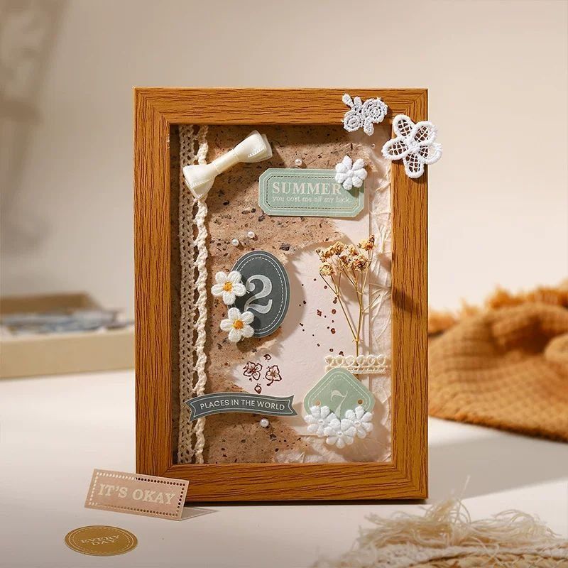 Бумажные лейблы для скрапбукинга Handmade On Paper (голубые), 15 шт, 65х50 мм