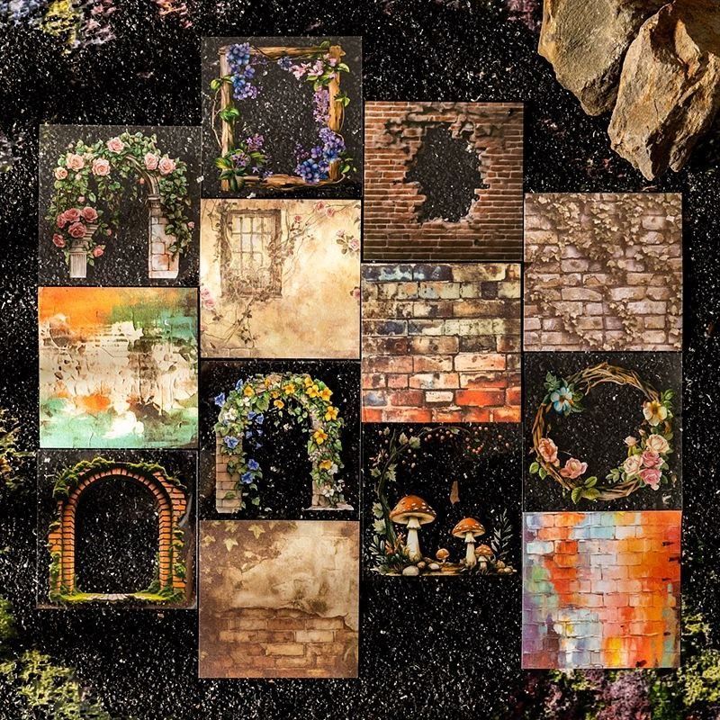 Декоративный набор для скрапбукинга "Red Brick & Flowers" (30 лист., 70х70 мм)