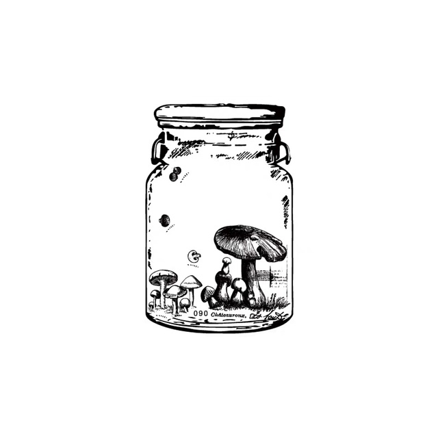 Дерев'яна печатка "Bottle Mushroom" 7162 фото