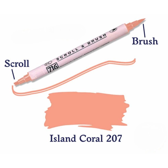 Маркер Zig Kuretake Scroll and Brush Island Coral 207 0066 фото