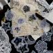 Прозорі ПЕТ наліпки Lace & Bloom у формі білих мереживних півмісяців та зірок із фіолетовими квітами Myjam