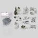 Набір прозорих наліпок Greyish-green leaves, 10 шт