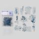 Набір прозорих наліпок Blue and purple flowers, 10 шт