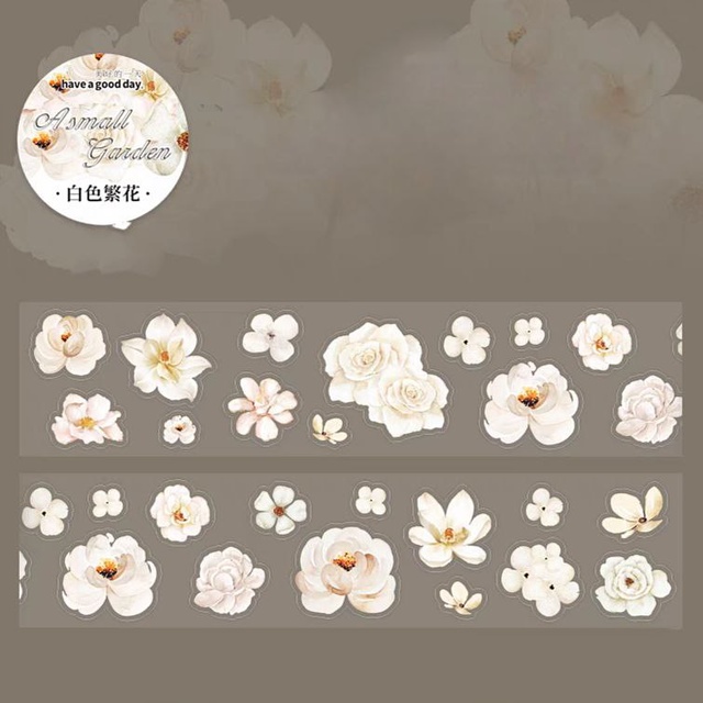 Лента с перфорироваными наклейками "White Flowers" 2-02461 фото