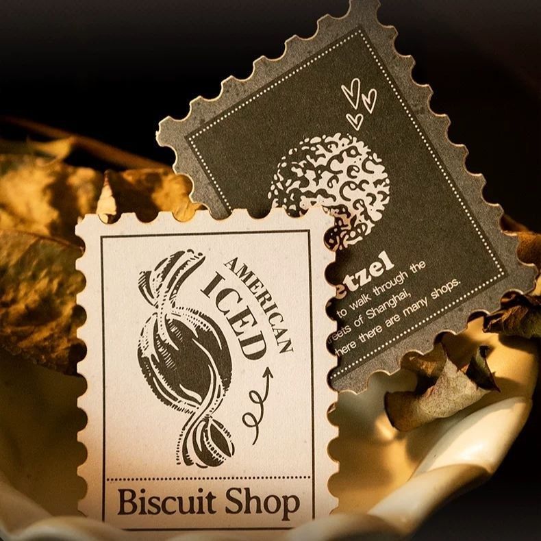 Ретро-наліпки марки (15 шт, 49х38 мм): Солодкі частування, Sweet Treats НА-00343 фото
