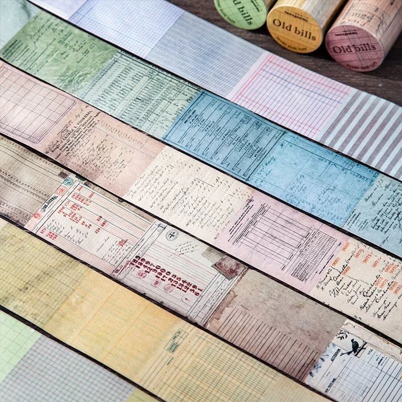 Декоративный скотч бумажный &laquo;Old bills&raquo;, отрез ленты 50х380 мм (Архивная основа). ДС-00776 фото