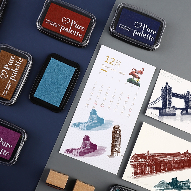 Штемпельні подушечки для печаток з пігментними чорнилами "Pure Palette" 7078 фото