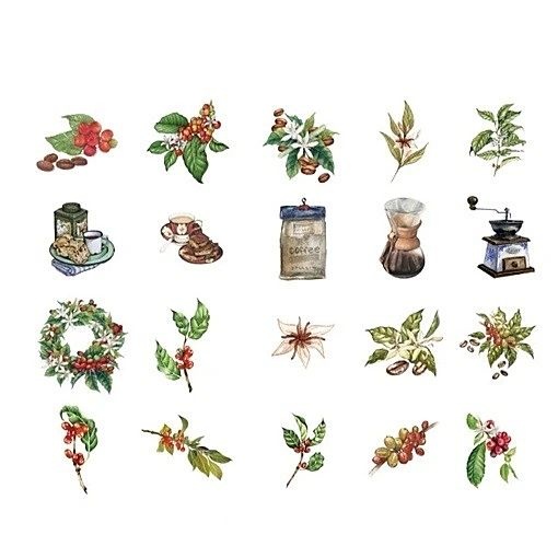 Набір наліпок "Coffee Plant Language" 225 фото