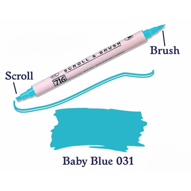 Маркер Zig Kuretake Scroll and Brush Baby Blue 031 0050 фото
