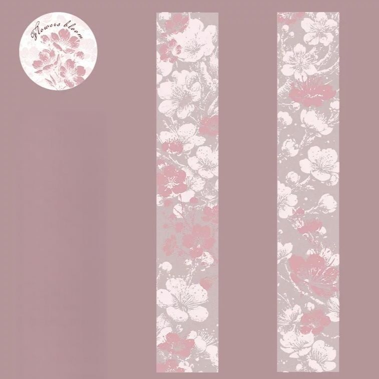 Скотч ПЕТ Frosted Sand 30 мм: Рожеве морозне цвітіння, Pink Frosted Bloom (рулон 2м) ДС-00865 фото