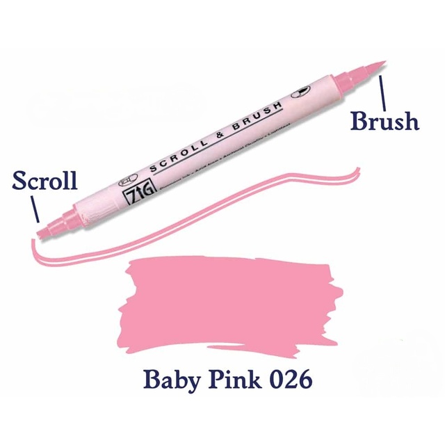 Маркер Zig Kuretake Scroll and Brush Baby Pink 026 0051 фото