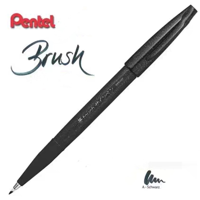 Pentel Brush Pen. Black 0004-9 фото
