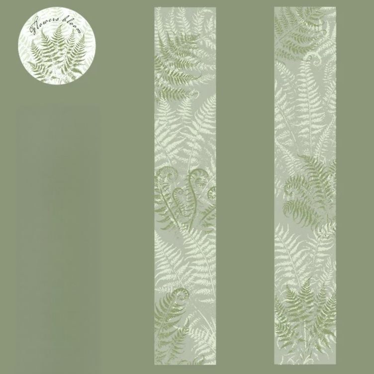 Скотч ПЕТ Frosted Sand 30 мм: Лесной морозный папоротник, Forest Frosted Fern (отрез 35см) ДС-00866_1 фото