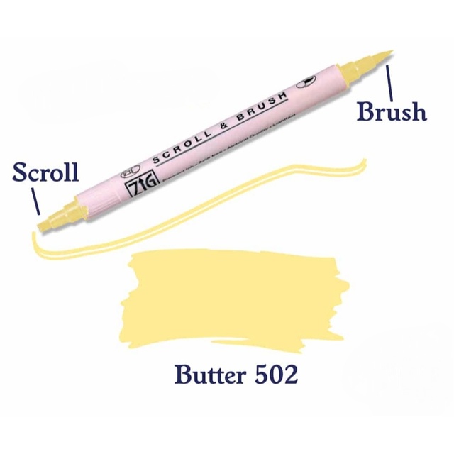 Маркер Zig Kuretake Scroll and Brush Butter 502 0054 фото