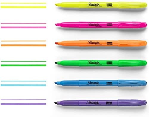 Sharpie Highlighter Pocket Style Chisel Tip Fluorescent Yellow 0-00061 фото