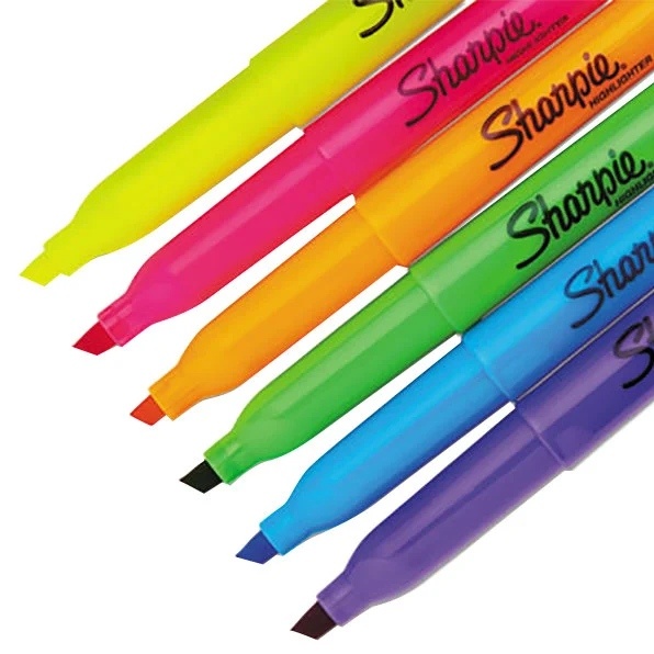 Sharpie Highlighter Pocket Style Chisel Tip Fluorescent Yellow 0-00061 фото