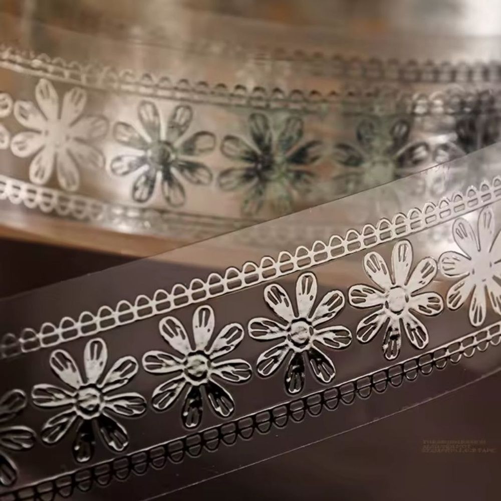 ПЭТ-скотч Серебряное кружево: Silver Ornament (23 мм х 2 м), рельефный ДС-00834 фото