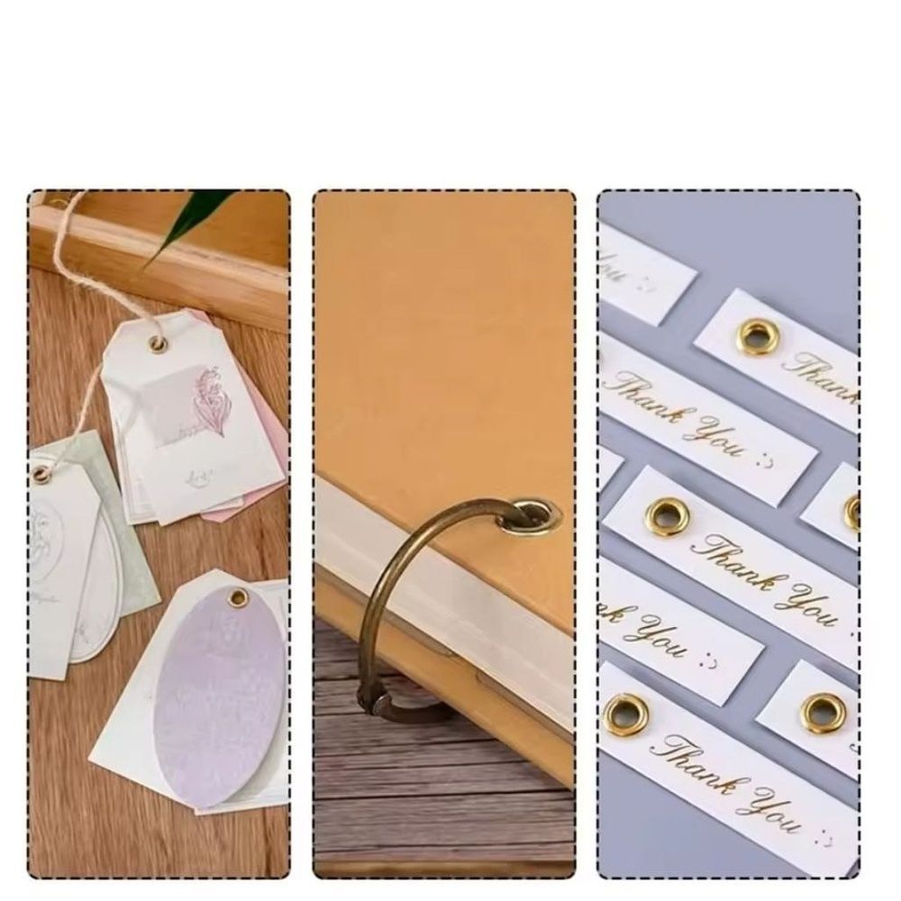 Установник люверсів та дирокол 2 в 1 (Eyelet Plier 5 мм) з лінійкою + набір 100 люверсів, посилені затискачі для скрапбукінгу РЗ-004 фото