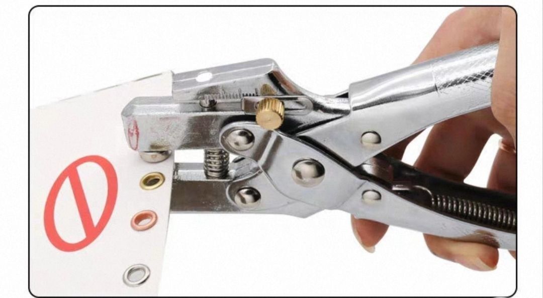 Установник люверсів та дирокол 2 в 1 (Eyelet Plier 5 мм) з лінійкою + набір 100 люверсів, посилені затискачі для скрапбукінгу РЗ-004 фото