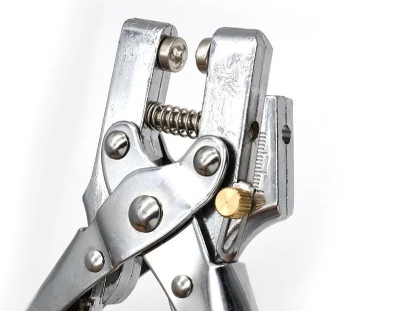 Установник люверсів та дирокол 2 в 1 (Eyelet Plier 5 мм) з лінійкою + набір 100 люверсів, посилені затискачі для скрапбукінгу РЗ-004 фото