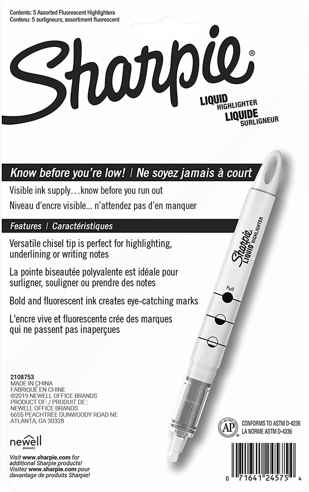 Sharpie Liquid Highlighter Chisel Tip 0-00071 фото