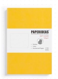 Блокнот у крапку Paperideas яскраво-жовтий А5 188 сторінок м'яка обкладинка з веган-шкіри
