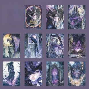 Матовий шорсткий папір Gothic Fantasy із зображенням драконів, вовків та містичних персонажів Myjam