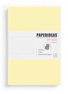 Блокнот у крапку Paperideas пастельно-жовтий А5 188 сторінок м'яка обкладинка з веган-шкіри